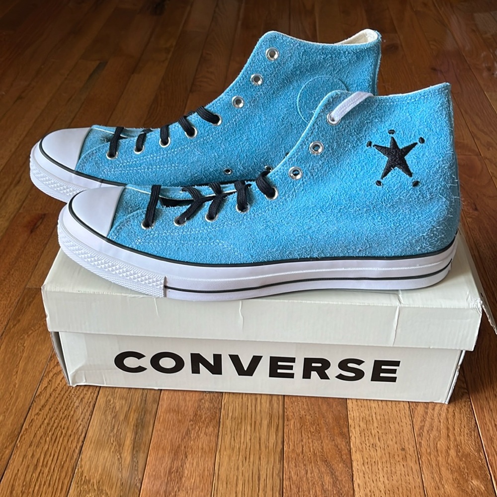 CONVERSE CHUCK 70 HI X STUSSY A07663C SKY BLUE WHITE MENS 13